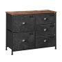 Chest of drawers, black/natural