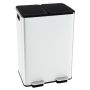 Trash can 48x38x67cm., white/black