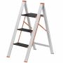 Household ladder, 3 steps, silver