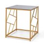 Side table 50x50x55cm., gold/black