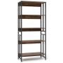 Freestanding shelf 70x35x157cm., brown/black