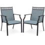 Set of 2 garden chairs 66x61x90cm, black/blue