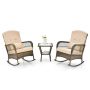3-piece garden furniture set, brown