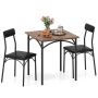 Dining room furniture set, 3 pieces, black/brown