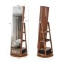 Standing mirror-jewelry cabinet 56x164cm., brown/black