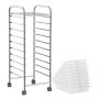 Trolley with drawers 33x37x86cm., white/silver color