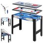 5-in-1 multifunctional game table, billiards, table tennis, ice hockey, basketball, MDF, blue, 91x45.5x76 cm