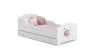 Children's bed Anna with drawer and mattress 144 cm x 75 cm x 63 cm, princess with moon