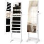 Standing mirror-jewelry cabinet 41x37x156cm., white/black