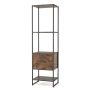 Freestanding shelf 45x35x160cm., brown/black