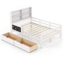 Children's bed 203x143.5x120cm., white/light brown