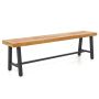 Garden bench 160x32x45cm., light brown/black