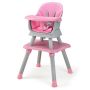 Baby feeding chair 58x58x98cm., pink/gray