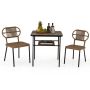 3-piece garden furniture set, brown/black