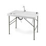 Tourist folding table 101.5x65.5x107.5cm., white/gray