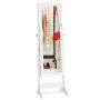 Standing mirror-jewelry cabinet 46x37x156cm., white/black