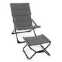 Garden chair with footrest, gray/black
