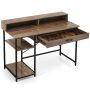 Desk 120x56x90.5cm., brown/black