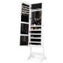 Standing mirror-jewelry cabinet 44x37x160cm., white/black