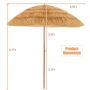Outdoor umbrella 175x206cm., brown