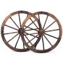 Decorative garden cart wheel 76x76x3.5cm, brown