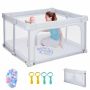 Playpen 124x124x70cm., light gray