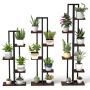Set of 3 flower stands, brown/black