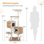 Scratching post 58x65.5x163cm., light brown/beige