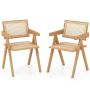Set of 2 dining chairs 50x52x81cm., light brown