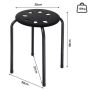 Set of 6 stools 30x30x44.5cm., black/silver color