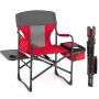 Set of 2 tourist chairs 113x56x98cm., red/gray