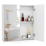Bathroom wall cabinet with mirror 62x11.5x65cm., white