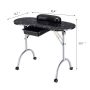 Manicure table 90x37x69cm., black/silver color
