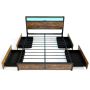 Double bed frame 217x165x102cm., brown/black
