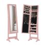 Standing mirror-jewelry cabinet 35x30x144cm., pink/black