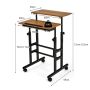 Laptop desk 60x55x124cm., black/brown