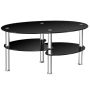Coffee table 89x51x45.5cm., black/silver color