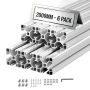 Aluminum extrusion profiles VEVOR 4040, 6 pcs, Silver, 40 × 40 × 200 cm