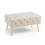 Upholstered pouf MADRID, beige, 80 × 41 × 42 cm