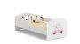 Children's bed Luk with mattress and barrier protection 144 cm x 77 cm x 56 cm, kitten