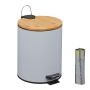 Apvali šiukšliadėžė Relaxdays, su kojiniu pedalu, 5 l, Ø 20,5 × 26 cm