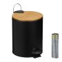 Apvali šiukšliadėžė Relaxdays, su kojiniu pedalu, 5 l, Ø 20,5 × 26 cm