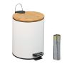 Apvali šiukšliadėžė Relaxdays, su kojiniu pedalu, 5 l, Ø 20,5 × 26 cm