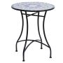 Round garden table, Blue/white/black, Ø60 × 71 cm