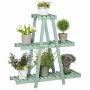 Plant stand, 3 levels, for 6 pots, Green, 76 × 26 × 76 cm