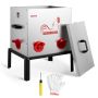Automatic chicken feeder VEVOR SS-00184, 6 feeding holes, 22.68 kg capacity, 48.5 × 58 × 38.5 cm