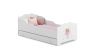 Children's bed Anna with drawer and mattress 144 cm x 75 cm x 63 cm, princess with wings