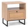 Bedside table 48x39x54.5cm., light brown/black