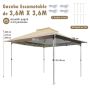 Gazebo 358x358x284cm., light brown