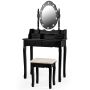 Dressing table with stool 75x40x146cm., black